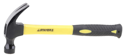 Молоток-гвоздодер STAYER "PROFESSIONAL" с фиберглассовой рукояткой, 450г