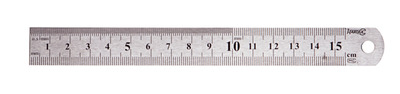 Линейка двусторонняя, металлическая, 150 мм (Hobbi) (шт.)