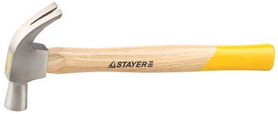 Молоток-гвоздодер STAYER "STANDARD" кованый, с деревянной ручкой, 450г