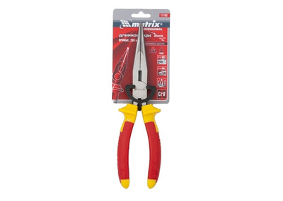 Длинногубцы прямые  Insulated, 200мм, двухкомпонентные рукоятки//MATRIX PROFESSIONAL