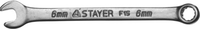 Ключ комбинированный 6 мм, гаечный, хромированный, STAYER "MASTER"