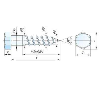 Шуруп с шестигранной головкой D12 х 220 мм оцинкованный, 120 шт. ЗУБР "МАСТЕР"
