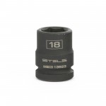Головка ударная шестигранная, 18 мм, 1/2", CrMo// Stels