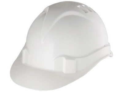 Каска защитная из ударопрочной пластмассы, белая // СИБРТЕХ / Россия