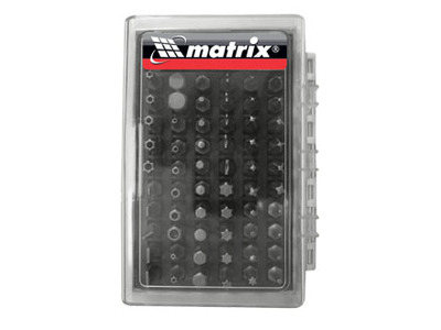 Набор бит с магнитным держателем, CrV,61шт//MATRIX
