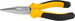 Тонкогубцы JCB, хромированное покрытие, двухкомпонентная рукоятка, CrV cталь, 160мм