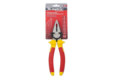 Плоскогубцы комбинированные,  Insulated, 180мм, двухкомпонентные рукоятки// MATRIX PROFESSIONAL