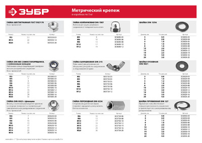 Гайка барашковая М10 DIN 315, оцинкованная, 5кг ЗУБР "МАСТЕР"