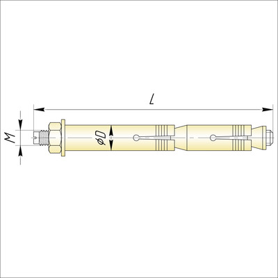 Анкер двухраспорный 10 х 450 х 14 мм