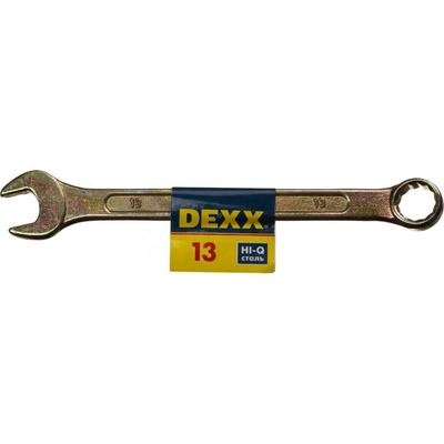Ключ комбинированный, 13 мм, желтый цинк, DEXX